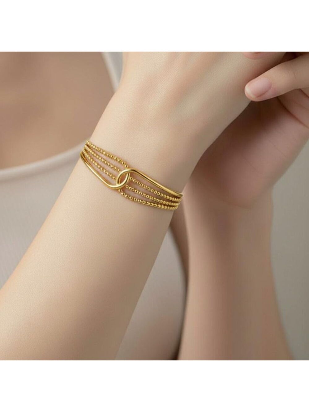 Middle Eastern And Latin Luxurious & Stylish Open Bangles Stainless Gold Plated